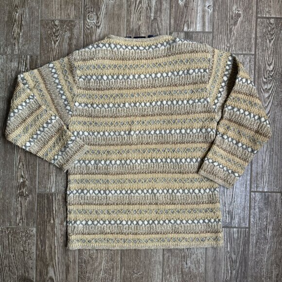 Liz Claiborne Wool Fisherman Sweater Womens M 3D Knit Nordic Vintage Oversized - Picture 7 of 7